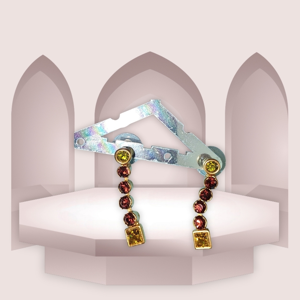 Swarovski Crystals Dangle Drop Earrings Swan Logo